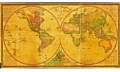 19th Century map of the world