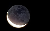 Crescent moon and Earthshine