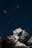 Night sky over the Himalayas