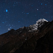 Night sky over the Himalayas