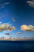 Night sky over the Atlantic Ocean