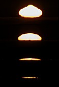 Setting sun,composite image