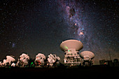Milky Way over ALMA telescopes