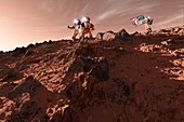 US astronauts on Mars,artwork