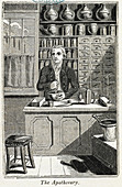 Apothecary shop,historical illustration