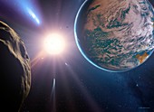 Comet approaching Earth-like planet