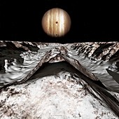 Jupiter from Europa,illustration