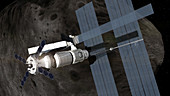 Orion spacecraft in orbit,illustration