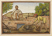 Indian bricklayer,illustration
