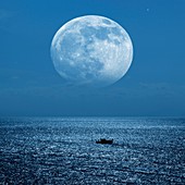 Moon over the ocean
