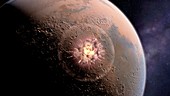 Asteroid impact on Mars,illustration