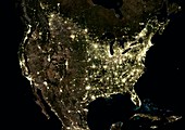 USA at night,satellite image