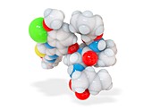 Faldaprevir drug molecule,illustration