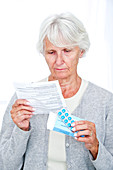 Elderly woman with medication