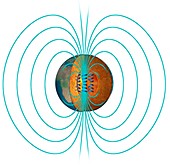 Earth's magnetic field,illustration