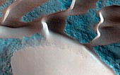 Sand avalanches on Mars,satellite image