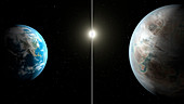 Earth and Kepler-452b,illustration