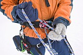 Winter climber on Aonach Mhor,UK