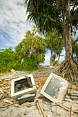 Computer parts discarded on Tuvalu