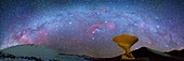 Milky Way over telescopes on Hawaii