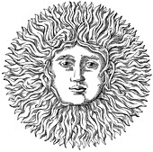 Sun face,illustration