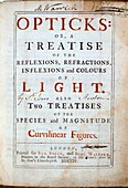 Title page of Newton's Opticks