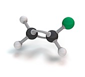 Chloroethene molecule,illustration