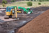 Mining peat from a raised peat bog