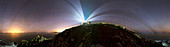 Lighthouse beams at night,360 degrees