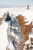 Mountaineer on the Cairngorm plateau,UK