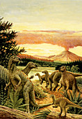 Iguanodon dinosaurs,illustration