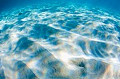 Wave patterns on sandy sea bed