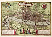 Map of London,16th century