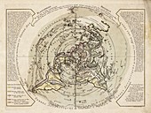World map centred on North Pole,1756