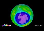 Antarctic ozone hole maximum,2015