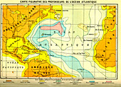Atlantic Ocean,19th Century map
