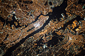 New York at night,ISS image
