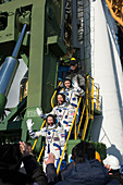 ISS Expedition 46 crew at launch pad