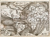 Ocean currents global map,17th century