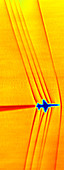 Supersonic shock waves,Schlieren image