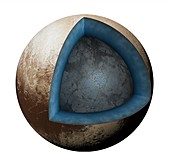 Artwork of the interior of Pluto