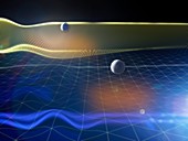 Gravitational waves and Earth,artwork