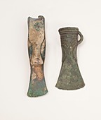 Two bronze age axes showing development