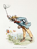 1845 Victorian butterfly collector
