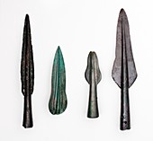 Four Bronze age spear heads
