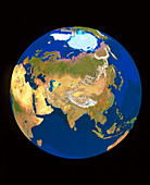 GeoSphere whole Earth centred on Himalayas