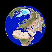 Satellite image of the Earth,centred on Europe