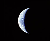 Crescent earth from Apollo 11