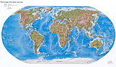 Physical map of the world,April 2005