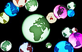 Earth globes,composite artwork